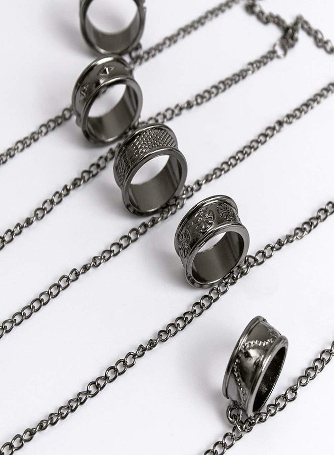 RAINDEWLL Kurapika Chains Hand Ring Kurapika Cosplay Anime Rings with Chain Bracelet - Image 4
